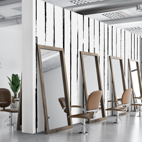 Black White Vertical Stripe Wall Mural AM194