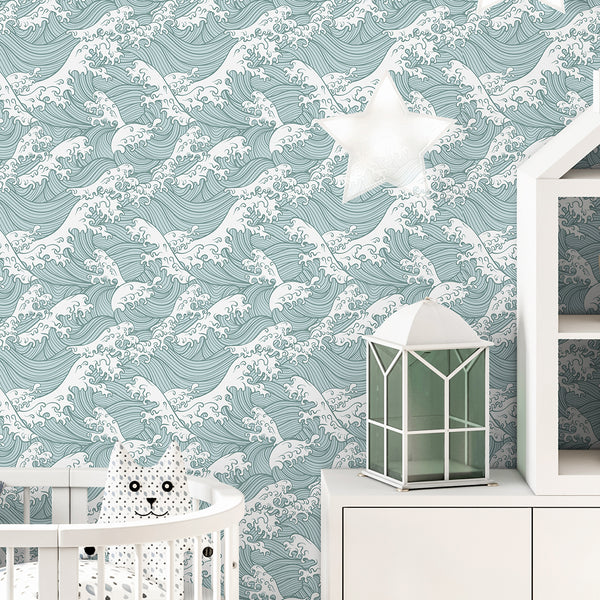 Japanese Aqua Mint Wallpaper A112