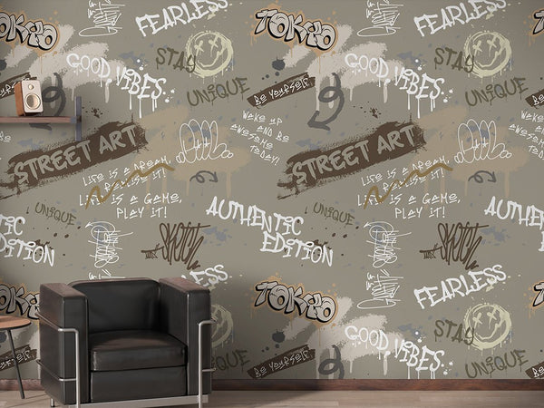 Graffiti Print for Teen Room Wall Mural CCM170 - CostaCover - Peel and stick Removable Wallpaper - Abstract - abstract mural - abstract paint