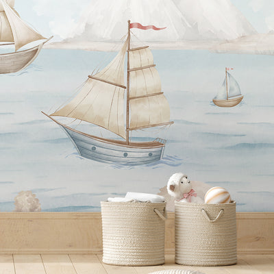 Pastel Nautical Lighthouse Wall Mural AM148