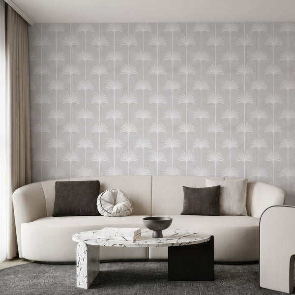 Light Gray Palm Tree Wallpaper L009