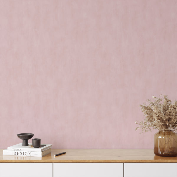 Blush Pink Plaster Look Wallpaper S153