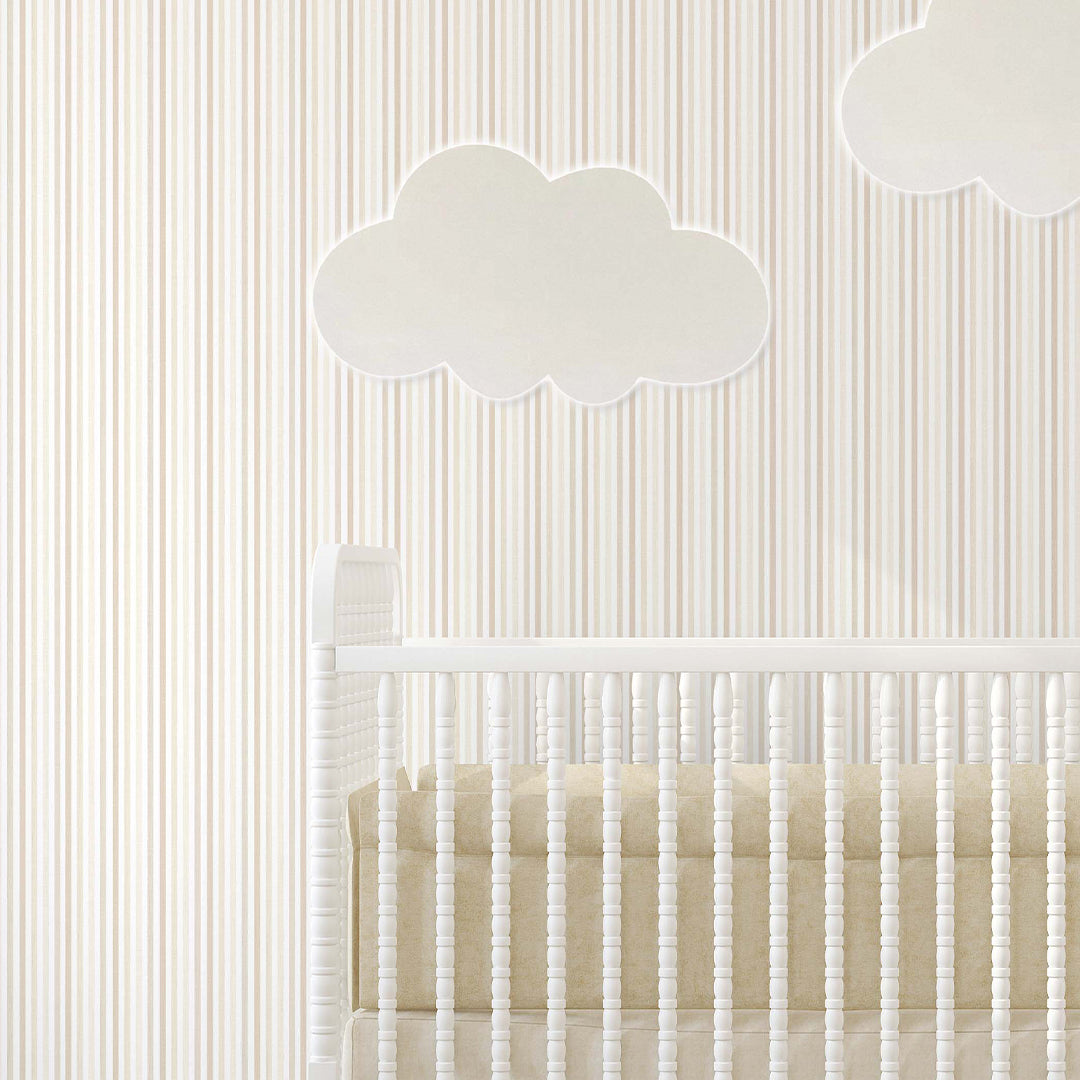 Pastel Beige Stripes Wallpaper S003