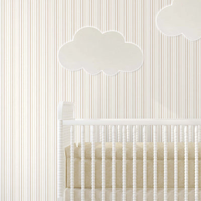 Pastel Beige Stripes Wallpaper S003