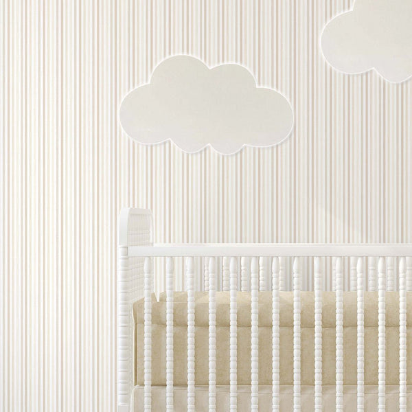 Pastel Beige Stripes Wallpaper S003 - CostaCover - Peel and stick Removable Wallpaper - abstract wallpaper - accent wallpaper - adhesive wallpaper