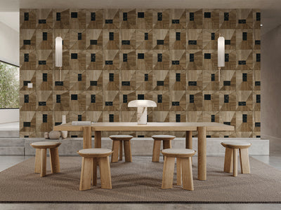 Wood Texture Squares Wallpaper A012