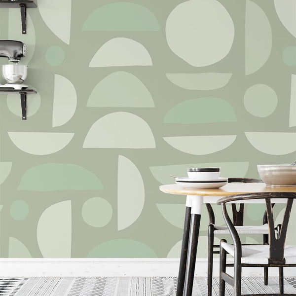 Light Green Stones Wallpaper W025 - CostaCover - Peel and stick Removable Wallpaper - Abstract - abstract wall art - abstract wallpaper