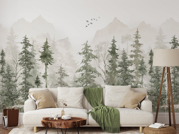 Mystic Woodland Wall Mural WM048 - CostaCover - Peel and stick Removable Wallpaper - abstract wallpaper - accent wallpaper - adhesive wallpaper
