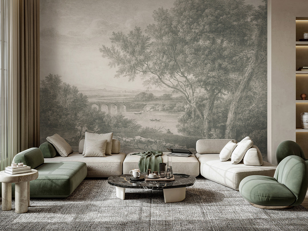 Rural Vintage Landscape Wall Mural AM084