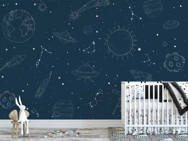Galaxy Starry Night Wall Mural WM044 - CostaCover - Peel and stick Removable Wallpaper - abstract wallpaper - accent wallpaper - adhesive wallpaper