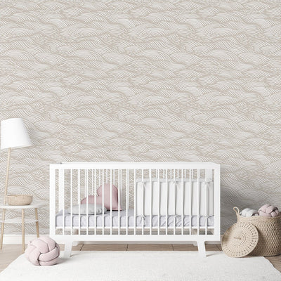 Beige Waves Wallpaper A096