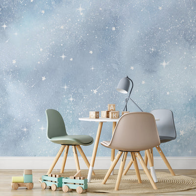 Light Blue Galaxy Wall Mural SM093