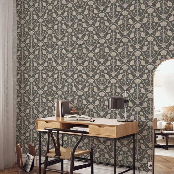 Eco-friendly wallpaper with vintage floral patterns, suitable for creating a cozy atmosphere in heritage-style homes.