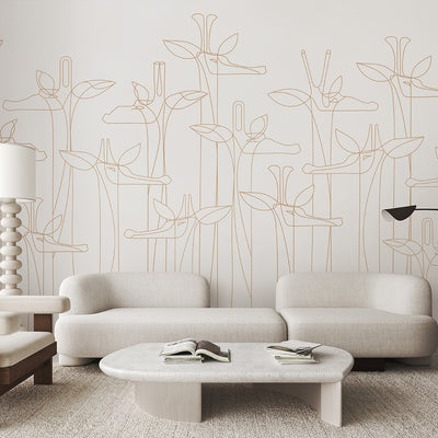Giraffe Line Art Wall Mural CCM210