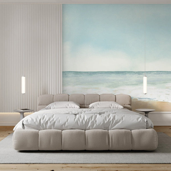 Pastel Painting Seascape Wall Mural AM160 - CostaCover-Peel and stick Removable Wallpaper-accent wallpaper-adhesive wallpaper-bathroom wallpaper