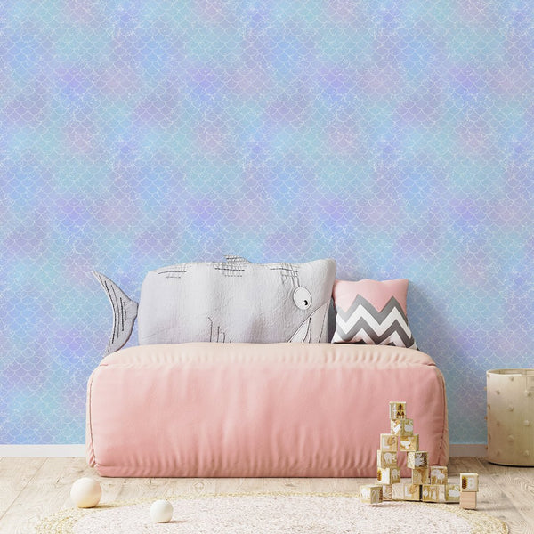 Watercolor Mermaid Scales Wallpaper S094 - CostaCover - Peel and stick Removable Wallpaper - Abstract - abstract lines - abstract mural
