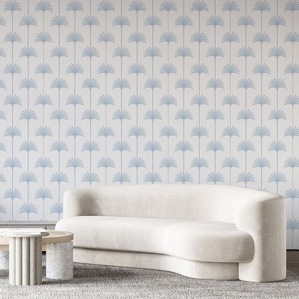 Soft Blue Palm Tree Wallpaper A134