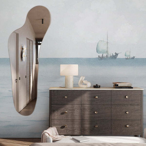 Blue Ocean View Wall Mural AM165 - CostaCover-Peel and stick Removable Wallpaper-accent wallpaper-adhesive wallpaper-bathroom wallpaper