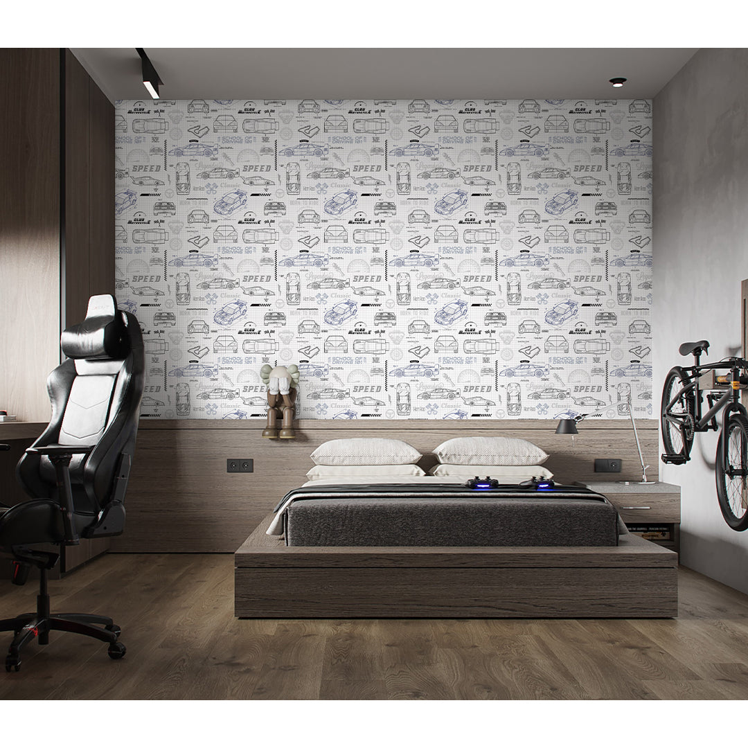 Race Car Blueprint Wallpaper A124