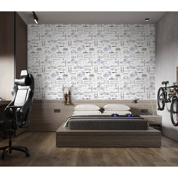 Race Car Blueprint Wallpaper A124