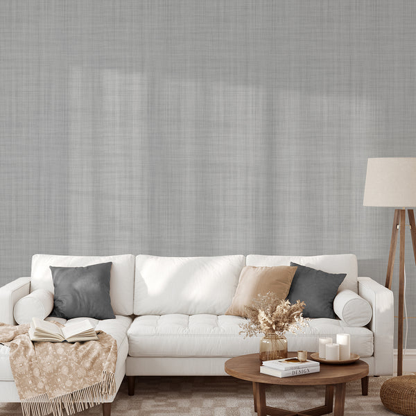 Gray Linen Texture Wallpaper L048