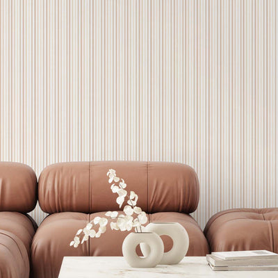 Pastel Peach Stripes Wallpaper S004