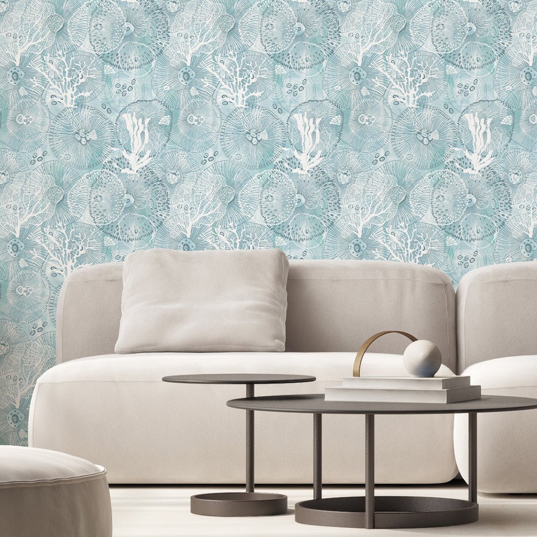Aqua Blue Coral Wallpaper