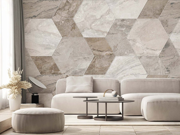 Marble Honeycomb Wall Mural AM105 - CostaCover - Peel and stick Removable Wallpaper - abstract marble - abstract wallpaper - accent wallpaper