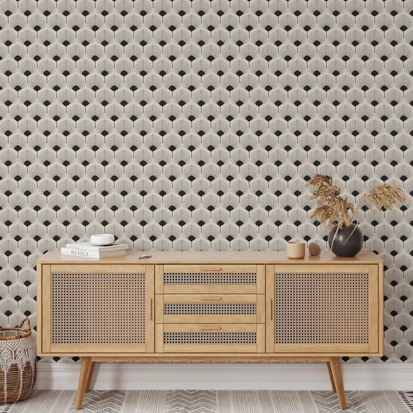 Art Deco Scallops Wallpaper W076 - CostaCover - Peel and stick Removable Wallpaper - Abstract - abstract lines - abstract wall art