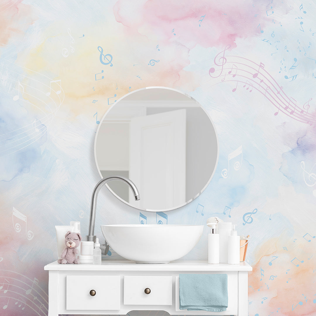 Watercolor Music Notes Wall Mural SM102