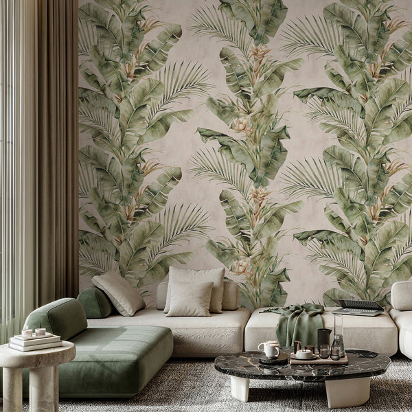 Light Green Tropical Wallpaper A142