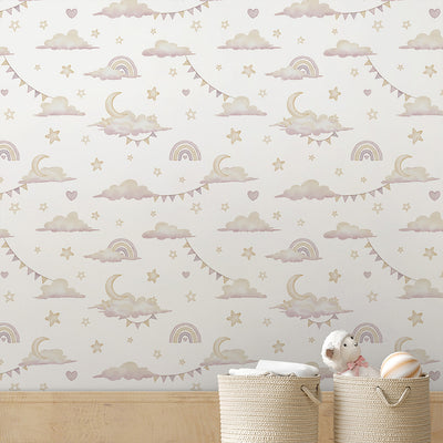 Tiny Rainbows & Clouds Wallpaper A048
