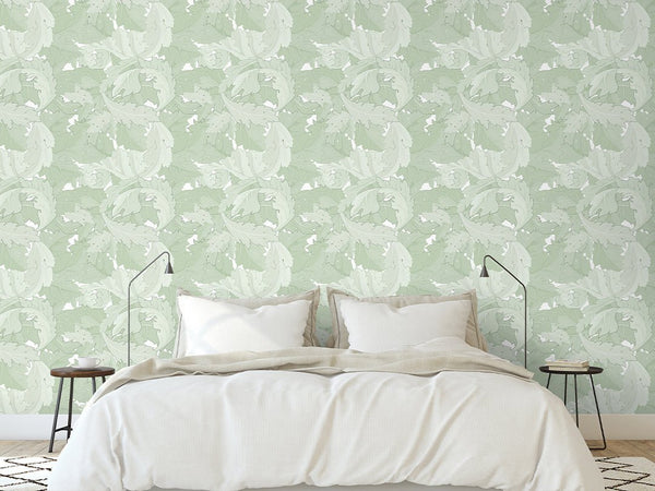 Green Acanthus by Morris Wallpaper W119 - CostaCover - Peel and stick Removable Wallpaper - abstract floral - abstract wallpaper - accent wallpaper