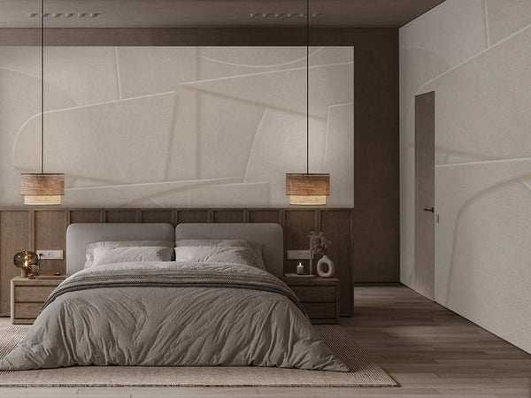 Japandi Beige Shapes Wall Mural AM091 - CostaCover - Peel and stick Removable Wallpaper - about walls - Abstract - abstract arches