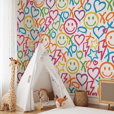 Colorful Smile Graffiti Wallpaper W171