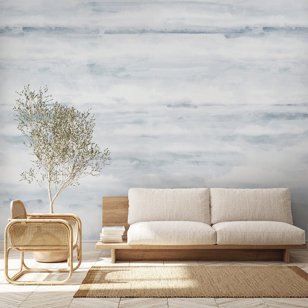Blue Watercolor Wash Wall Mural AM173