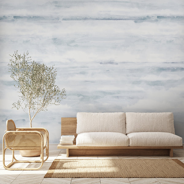 Blue Watercolor Wash Wall Mural AM173