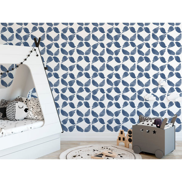 Blue Flower Petals Wallpaper CC349 - CostaCover - Peel and stick Removable Wallpaper - Abstract - abstract floral - abstract mural