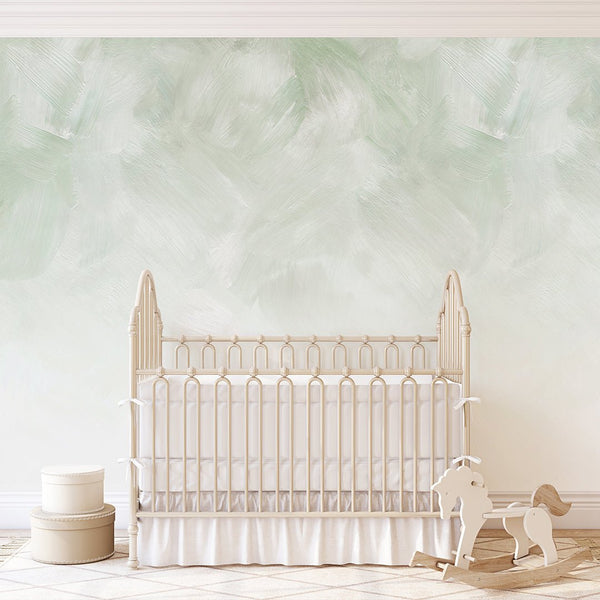 Green Ombre Strokes Wall Mural WM105 - CostaCover - Peel and stick Removable Wallpaper - abstract wall art - abstract wallpaper - accent wallpaper