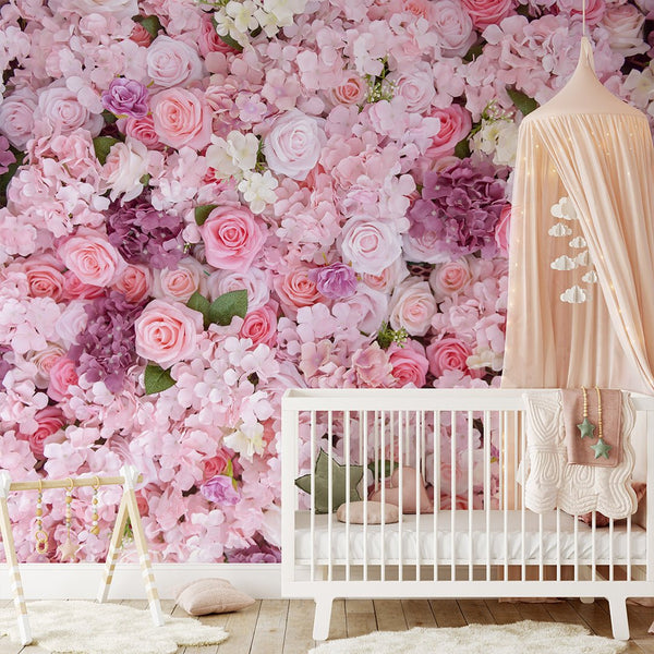 Roses and Hydrangea Bouquet Wall Mural CCM164 - CostaCover - Peel and stick Removable Wallpaper - abstract wallpaper - accent wallpaper - adhesive wallpaper