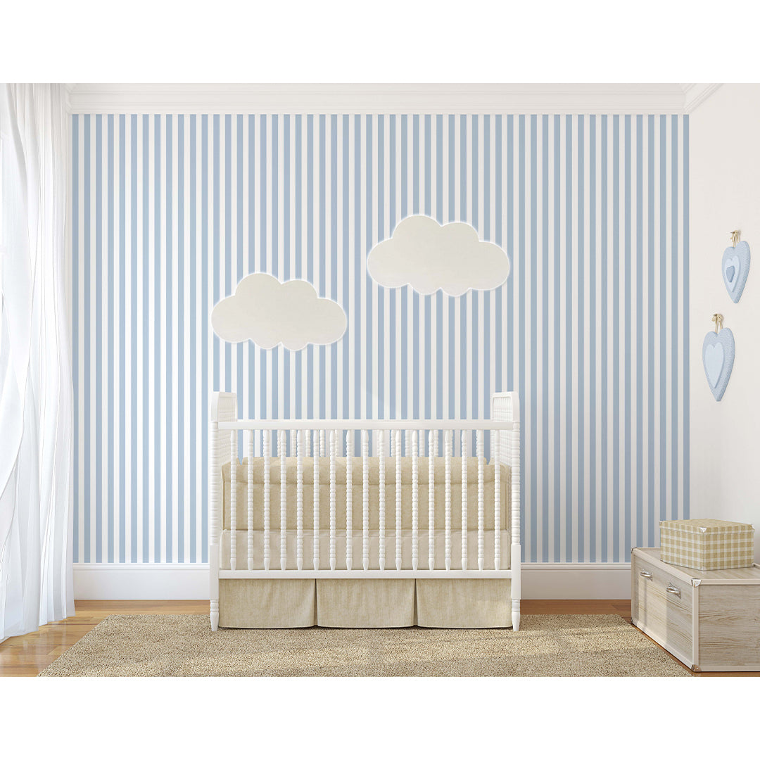 Light Blue Stripe Wallpaper S018