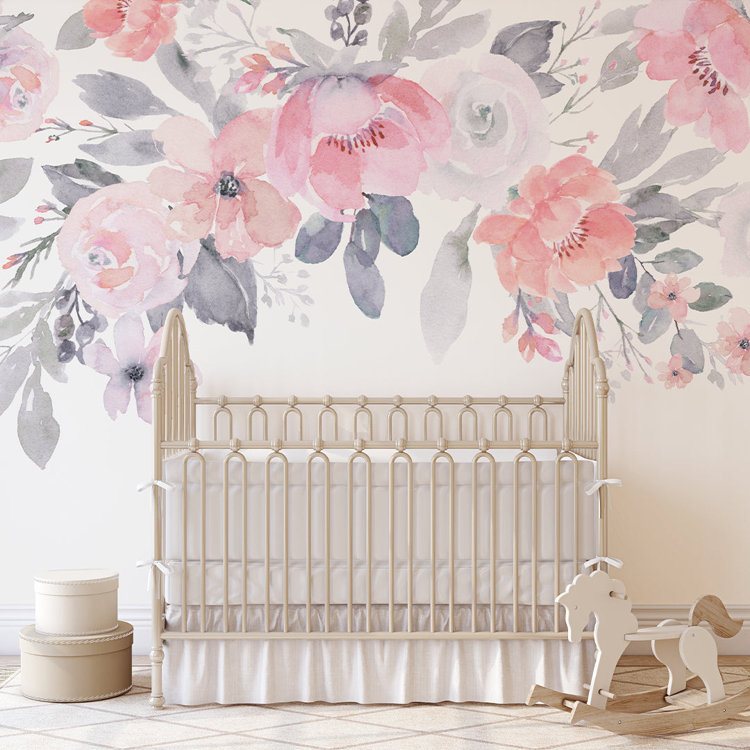 Lilac & Pink Flowers Wall Mural WM006