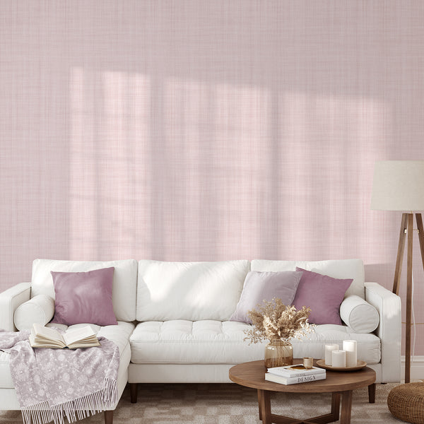 Light Pink Linen Texture Wallpaper L044
