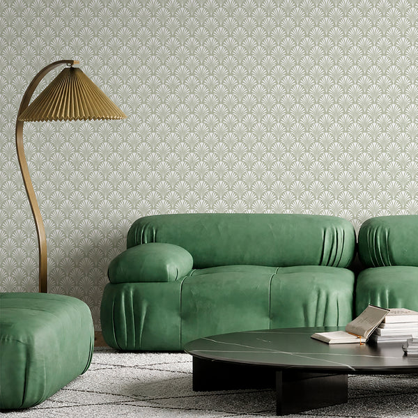 Sage Green Botanical Leaves Wallpaper L021