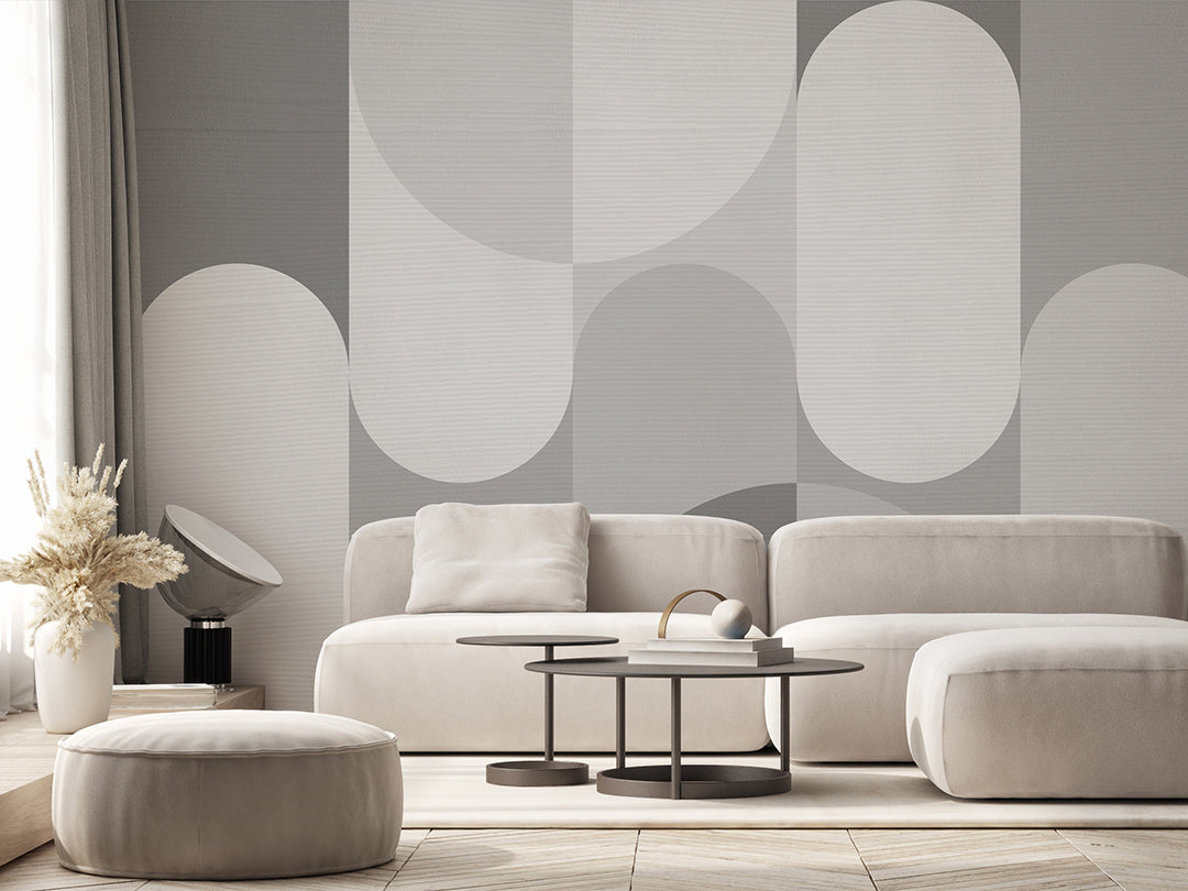 Abstract Gray Arches Wall Mural AM062