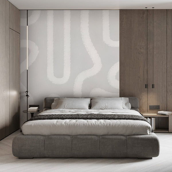 Soft Gray Lines Wall Mural AM046 - CostaCover - Peel and stick Removable Wallpaper - about walls - Abstract - abstract arches