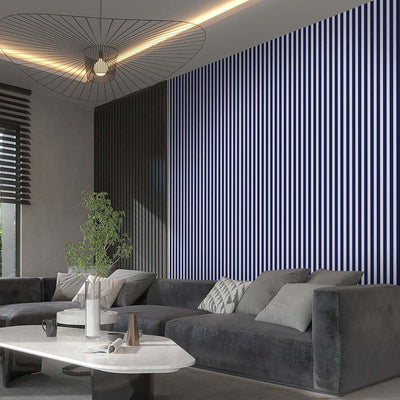 Dark Blue Stripe Wallpaper S019