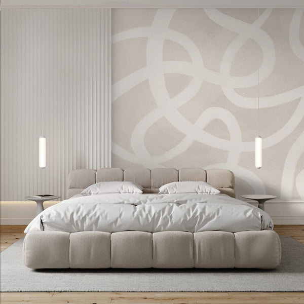 Neutral Beige Lines Wall Mural AM007 - CostaCover - Peel and stick Removable Wallpaper - about walls - Abstract - abstract arches