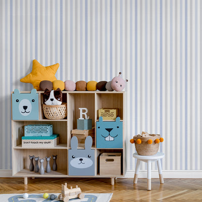 Blue Stripe Polka Dot Wallpaper A087