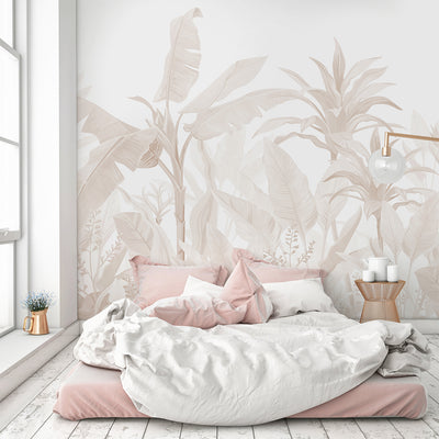 Beige Palm Leaves Wall Mural CCM194